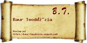 Baur Teodózia névjegykártya